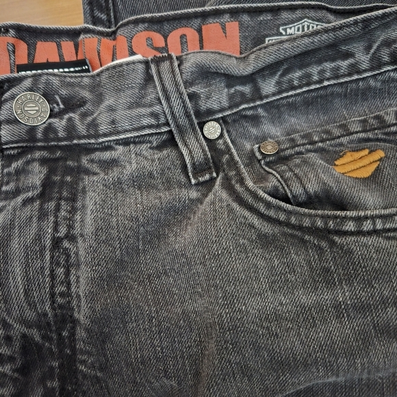 Harley Davidson Mens Black Jeans 34x30 - Picture 7 of 9